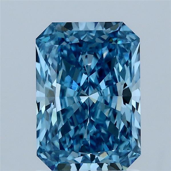 1.61 Carat Radiant Shaped, Ideal Cut, FANCY VIVID BLUE Color, VS1 Clarity, IGI Certified Lab Grown Diamond