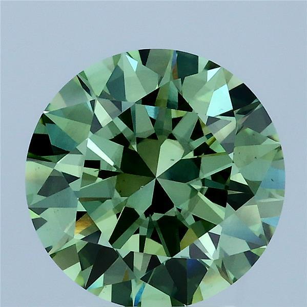 3.00 Carat Round Shaped, Excellent Cut, FANCY VIVID GREEN Color, SI1 Clarity, IGI Certified Lab Grown Diamond