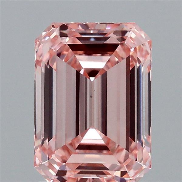 2.06 Carat Emerald Shaped, Ideal Cut, FANCY INTENSE PINK Color, VS1 Clarity, IGI Certified Lab Grown Diamond