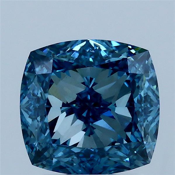 2.60 Carat Cushion Shaped, Ideal Cut, FANCY VIVID BLUE Color, VS1 Clarity, IGI Certified Lab Grown Diamond