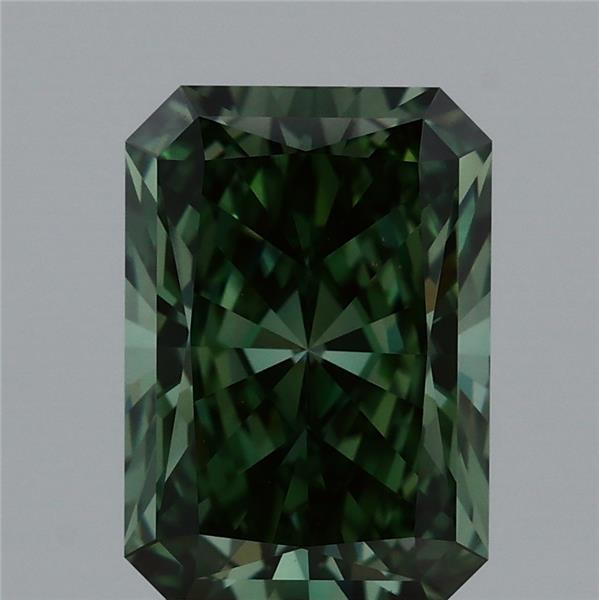 2.02 Carat Radiant Shaped, Ideal Cut, FANCY VIVID GREEN Color, VS1 Clarity, IGI Certified Lab Grown Diamond