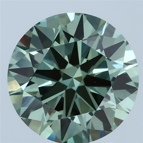 3.00 Carat Round Shaped, Ideal Cut, FANCY VIVID GREEN Color, VS1 Clarity, IGI Certified Lab Grown Diamond