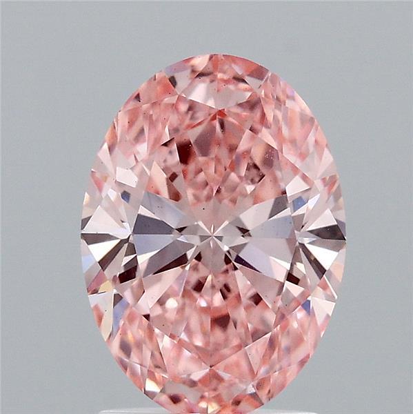 2.00 Carat Oval Shaped, Ideal Cut, FANCY VIVID PINK Color, VS1 Clarity, IGI Certified Lab Grown Diamond