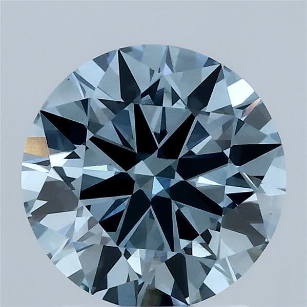 2.03 Carat Round Shaped, Ideal Cut, FANCY VIVID BLUE Color, VS1 Clarity, IGI Certified Lab Grown Diamond