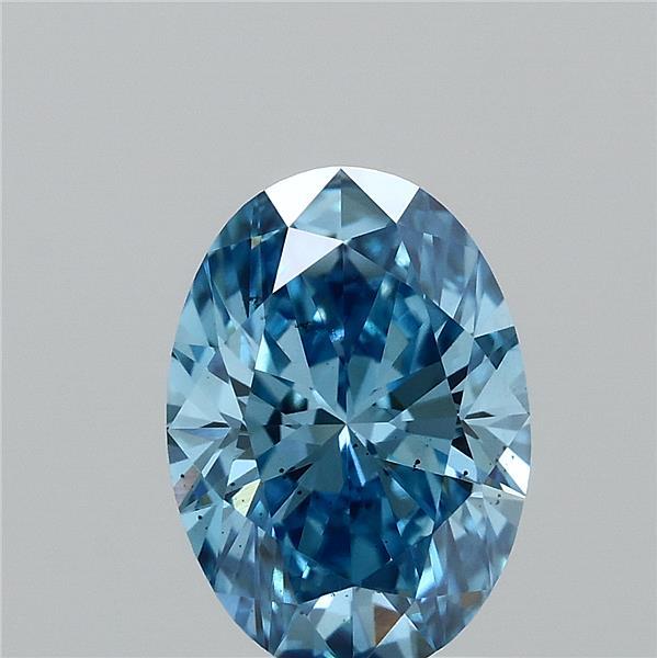 1.06 Carat Oval Shaped, Ideal Cut, FANCY VIVID BLUE Color, SI1 Clarity, IGI Certified Lab Grown Diamond