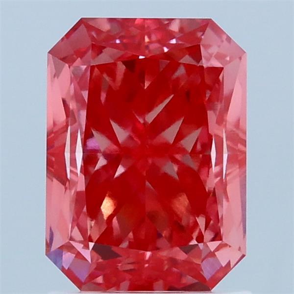 2.03 Carat Radiant Shaped, Very Good Cut, FANCY VIVID PINK Color, VVS2 Clarity, IGI Certified Lab Grown Diamond