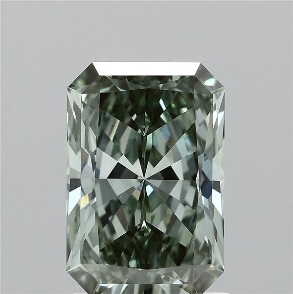 1.43 Carat Radiant Shaped, Ideal Cut, FANCY VIVID GREEN Color, VVS2 Clarity, IGI Certified Lab Grown Diamond