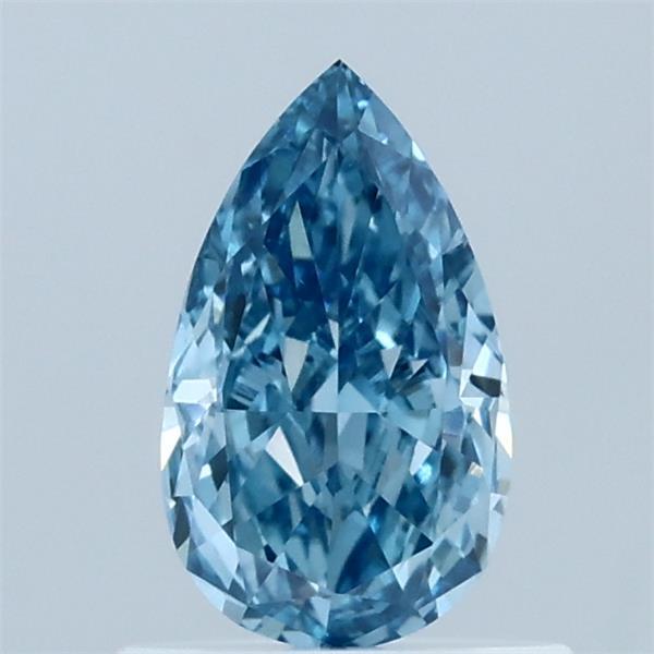 0.75 Carat Pear Shaped, Excellent Cut, FANCY VIVID BLUE Color, VVS2 Clarity, IGI Certified Lab Grown Diamond