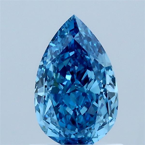 1.11 Carat Pear Shaped, Very Good Cut, FANCY VIVID BLUE Color, VVS2 Clarity, IGI Certified Lab Grown Diamond