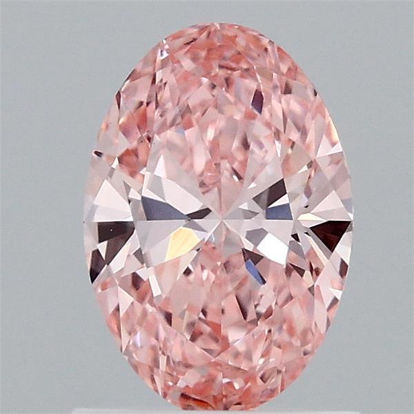 0.90 Carat Oval Shaped, Ideal Cut, FANCY VIVID PINK Color, VS1 Clarity, IGI Certified Lab Grown Diamond