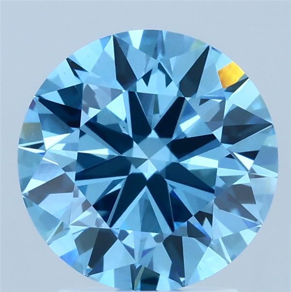 2.28 Carat Round Shaped, Ideal Cut, FANCY VIVID BLUE Color, VS1 Clarity, IGI Certified Lab Grown Diamond