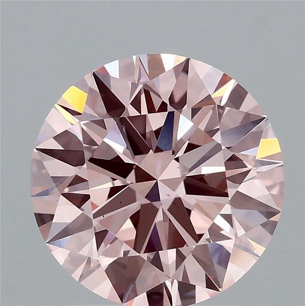 2.25 Carat Round Shaped, Ideal Cut, FANCY INTENSE PINK Color, VS1 Clarity, IGI Certified Lab Grown Diamond