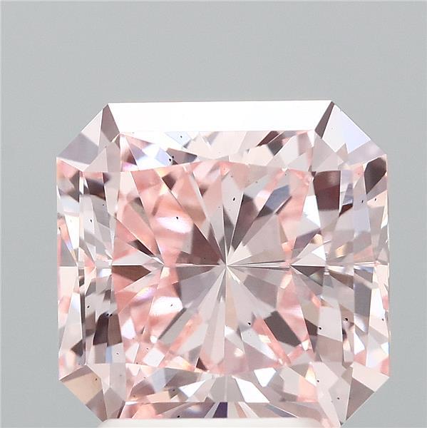 3.00 Carat Radiant Shaped, Ideal Cut, FANCY INTENSE PINK Color, VS2 Clarity, IGI Certified Lab Grown Diamond