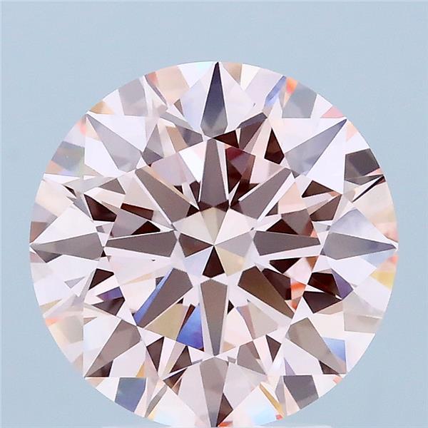 3.08 Carat Round Shaped, Ideal Cut, FANCY INTENSE PINK Color, VVS2 Clarity, IGI Certified Lab Grown Diamond
