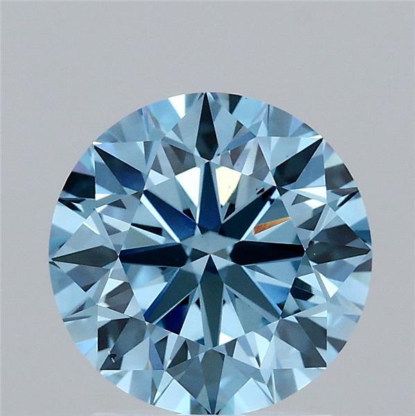 1.94 Carat Round Shaped, Excellent Cut, FANCY VIVID BLUE Color, VS2 Clarity, IGI Certified Lab Grown Diamond