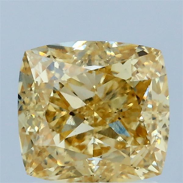 2.02 Carat Cushion Shaped, Ideal Cut, FANCY INTENSE YELLOW Color, VS1 Clarity, IGI Certified Lab Grown Diamond