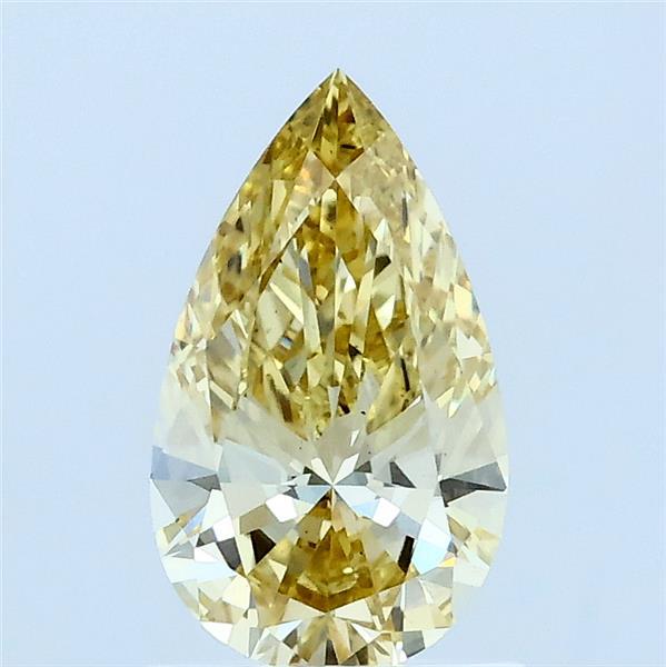 1.00 Carat Pear Shaped, Ideal Cut, FANCY INTENSE YELLOW Color, VS1 Clarity, IGI Certified Lab Grown Diamond