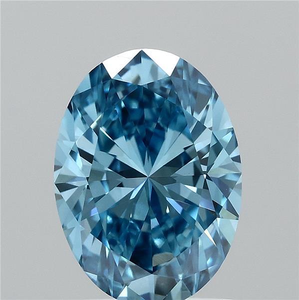 1.51 Carat Oval Shaped, Ideal Cut, FANCY VIVID BLUE Color, VVS2 Clarity, IGI Certified Lab Grown Diamond
