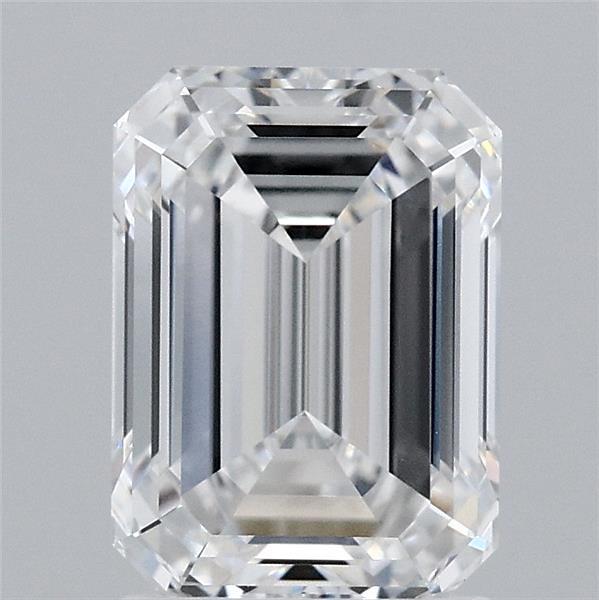 2.10 Carat Emerald Shaped, Ideal Cut, D Color, VVS1 Clarity, IGI Certified Lab Grown Diamond