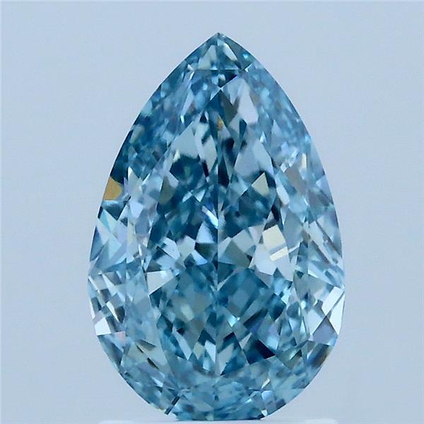 1.74 Carat Pear Shaped, Ideal Cut, FANCY VIVID BLUE Color, VVS2 Clarity, IGI Certified Lab Grown Diamond