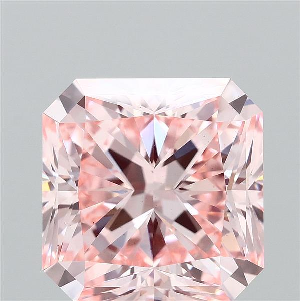 3.05 Carat Radiant Shaped, Ideal Cut, FANCY INTENSE PINK Color, VS1 Clarity, IGI Certified Lab Grown Diamond