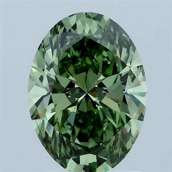 1.50 Carat Oval Shaped, Ideal Cut, FANCY VIVID GREEN Color, VS2 Clarity, IGI Certified Lab Grown Diamond