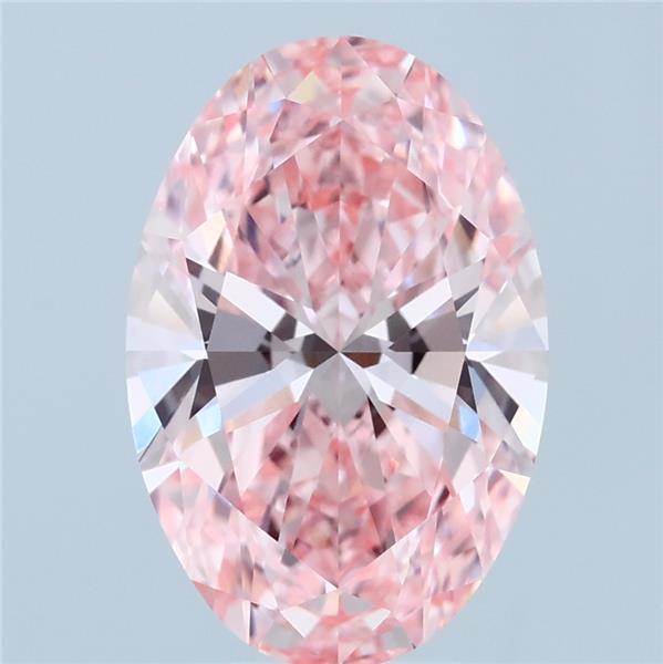 3.23 Carat Oval Shaped, Ideal Cut, FANCY VIVID PINK Color, VVS2 Clarity, IGI Certified Lab Grown Diamond