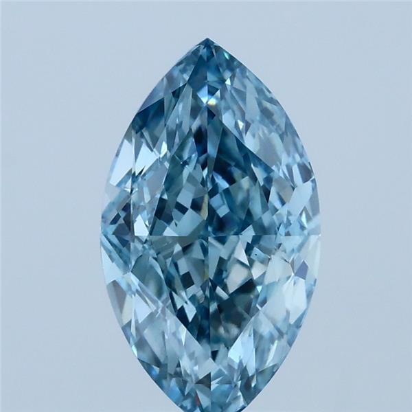 1.70 Carat Marquise Shaped, Ideal Cut, FANCY VIVID BLUE Color, VS1 Clarity, IGI Certified Lab Grown Diamond