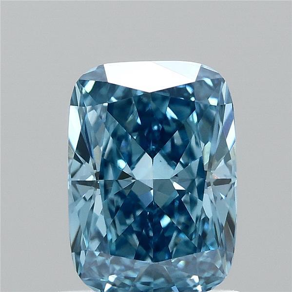 1.09 Carat Cushion Shaped, Ideal Cut, FANCY VIVID BLUE Color, VVS2 Clarity, IGI Certified Lab Grown Diamond