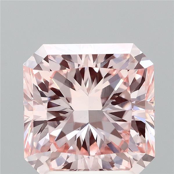 2.62 Carat Radiant Shaped, Ideal Cut, FANCY INTENSE PINK Color, VS2 Clarity, IGI Certified Lab Grown Diamond