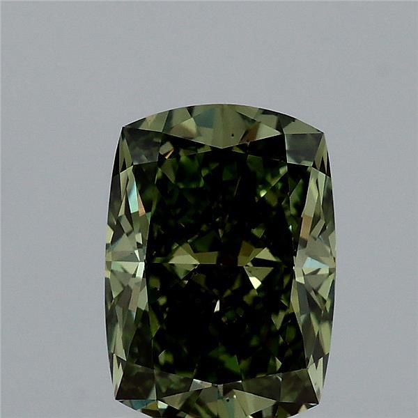 2.02 Carat Cushion Shaped, Ideal Cut, FANCY VIVID GREEN Color, VS2 Clarity, IGI Certified Lab Grown Diamond