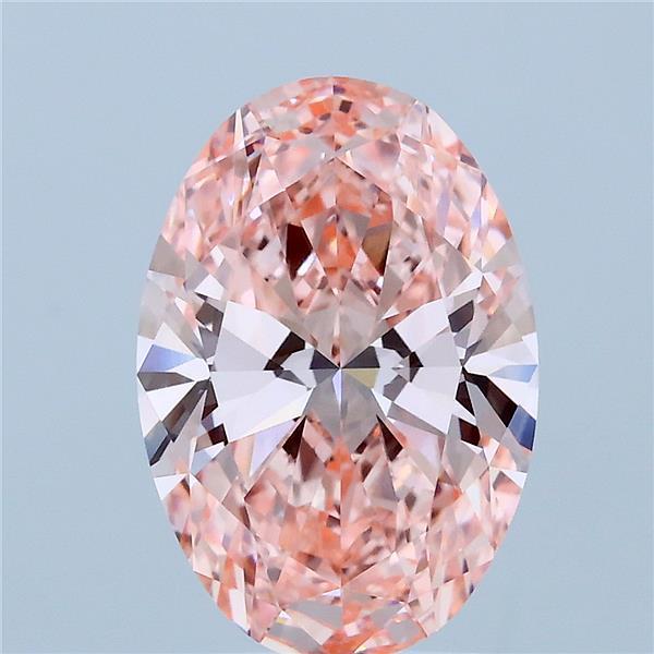 3.00 Carat Oval Shaped, Ideal Cut, FANCY VIVID PINK Color, VVS2 Clarity, IGI Certified Lab Grown Diamond