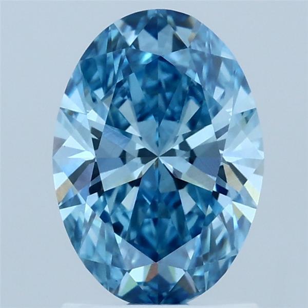 1.40 Carat Oval Shaped, Ideal Cut, FANCY VIVID BLUE Color, VS1 Clarity, IGI Certified Lab Grown Diamond