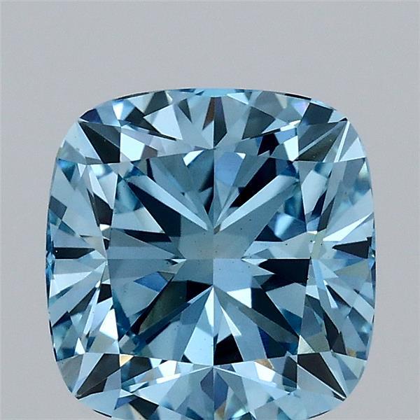 1.94 Carat Cushion Shaped, Ideal Cut, FANCY VIVID BLUE Color, VS1 Clarity, IGI Certified Lab Grown Diamond