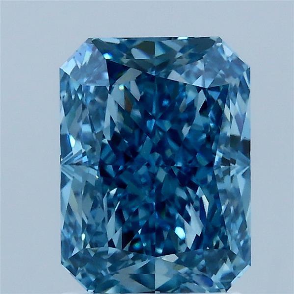 2.14 Carat Radiant Shaped, Excellent Cut, FANCY VIVID BLUE Color, VS1 Clarity, IGI Certified Lab Grown Diamond