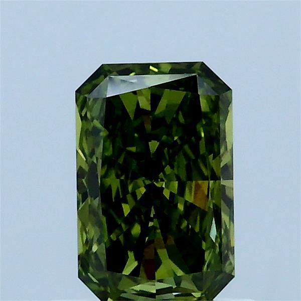 0.70 Carat Radiant Shaped, Excellent Cut, FANCY VIVID GREEN Color, VS1 Clarity, IGI Certified Lab Grown Diamond