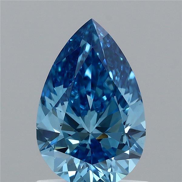 0.98 Carat Pear Shaped, Ideal Cut, FANCY VIVID BLUE Color, VS1 Clarity, IGI Certified Lab Grown Diamond