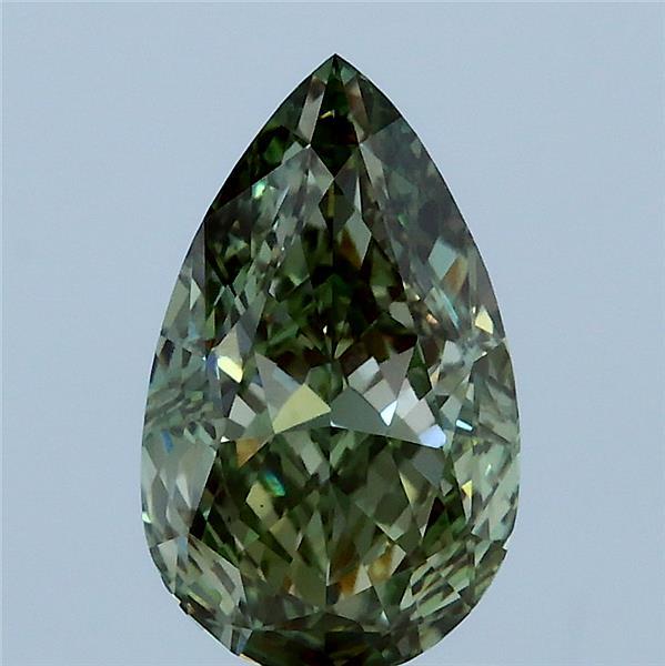 2.01 Carat Pear Shaped, Excellent Cut, FANCY VIVID GREEN Color, VS1 Clarity, IGI Certified Lab Grown Diamond