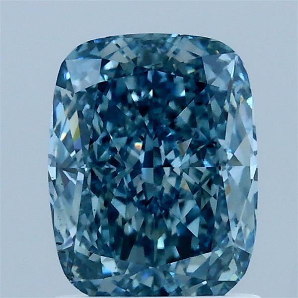 1.60 Carat Cushion Shaped, Excellent Cut, FANCY VIVID BLUE Color, SI1 Clarity, IGI Certified Lab Grown Diamond