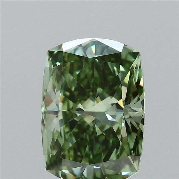 1.10 Carat Cushion Shaped, Ideal Cut, FANCY VIVID GREEN Color, VVS2 Clarity, IGI Certified Lab Grown Diamond