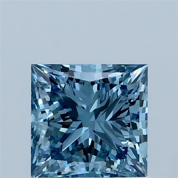 1.07 Carat Princess Shaped, Ideal Cut, FANCY VIVID BLUE Color, VS2 Clarity, IGI Certified Lab Grown Diamond