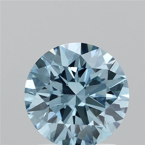 1.55 Carat Round Shaped, Ideal Cut, FANCY VIVID BLUE Color, VS1 Clarity, IGI Certified Lab Grown Diamond