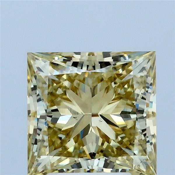 3.00 Carat Princess Shaped, Ideal Cut, FANCY YELLOW Color, VS2 Clarity, IGI Certified Lab Grown Diamond