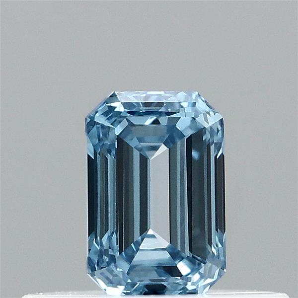 0.31 Carat Emerald Shaped, Ideal Cut, FANCY VIVID BLUE Color, VVS1 Clarity, IGI Certified Lab Grown Diamond