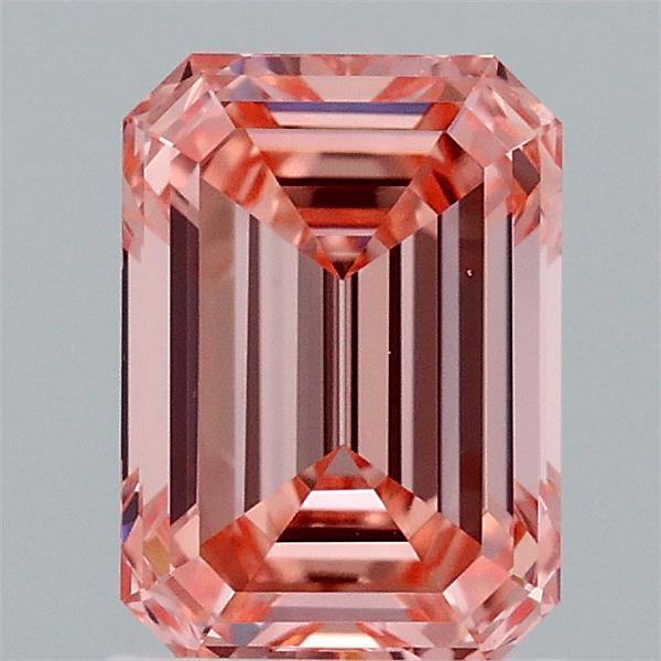 1.53 Carat Emerald Shaped, Ideal Cut, FANCY VIVID PINK Color, VS1 Clarity, IGI Certified Lab Grown Diamond