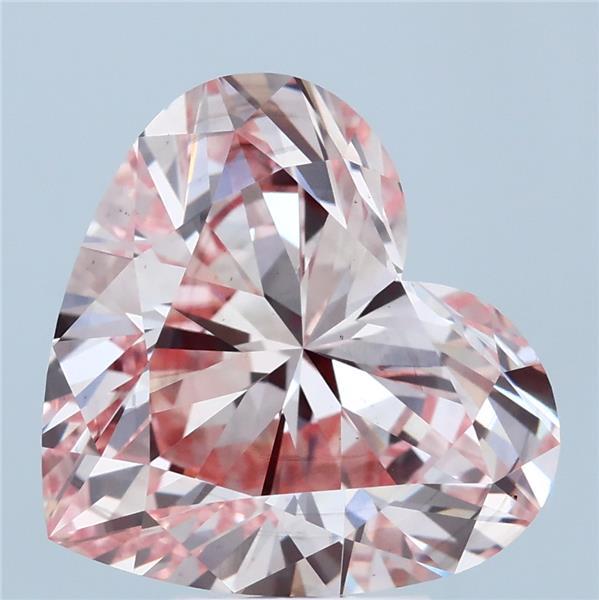 6.02 Carat Heart Shaped, Ideal Cut, FANCY INTENSE PINK Color, VS2 Clarity, IGI Certified Lab Grown Diamond