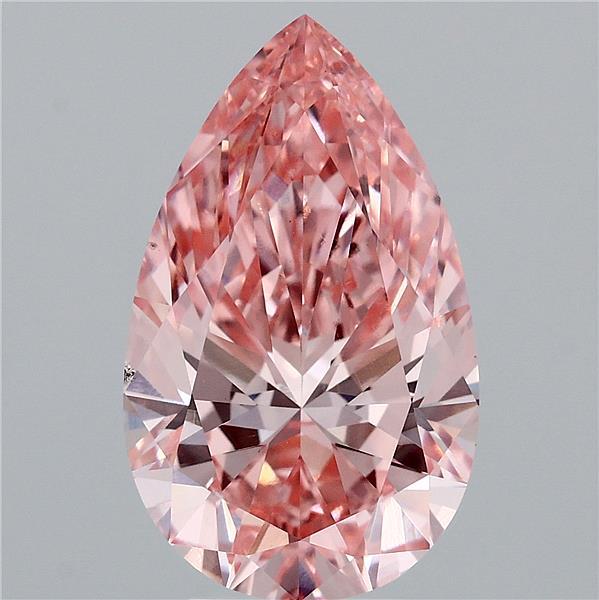 4.68 Carat Pear Shaped, Excellent Cut, FANCY VIVID PINK Color, VVS2 Clarity, IGI Certified Lab Grown Diamond