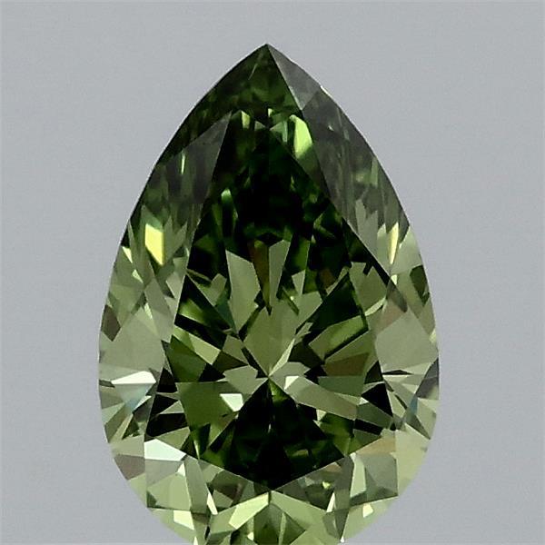 0.43 Carat Pear Shaped, Ideal Cut, FANCY VIVID GREEN Color, VVS2 Clarity, IGI Certified Lab Grown Diamond
