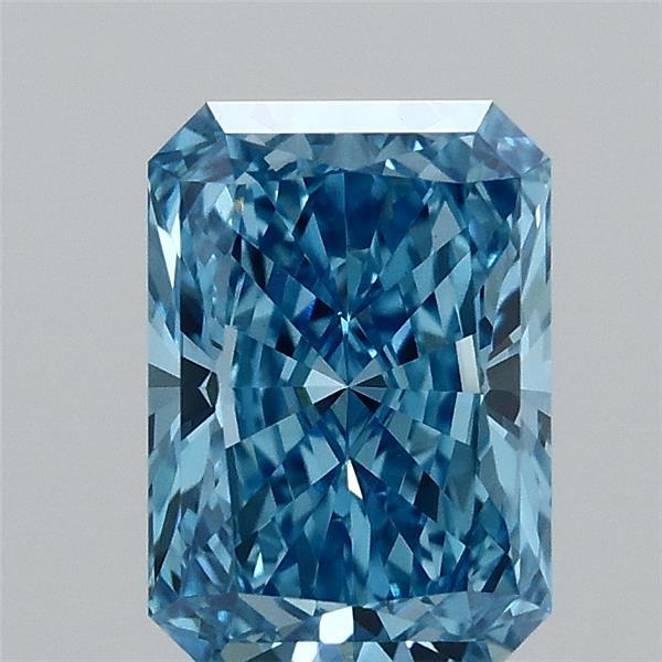 1.52 Carat Radiant Shaped, Ideal Cut, FANCY VIVID BLUE Color, VS1 Clarity, IGI Certified Lab Grown Diamond