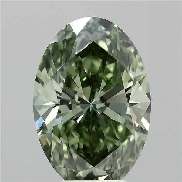 5.17 Carat Oval Shaped, Ideal Cut, FANCY VIVID GREEN Color, VS1 Clarity, IGI Certified Lab Grown Diamond